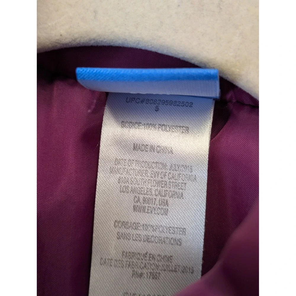 Disney Frozen‎ Elsa Anna Olaf Puffer Vest Girls Size S Purple Zip Up Sleeveless